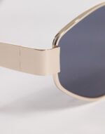 ALDO Miiaa oval metal frame sunglasses in gold - Image 3