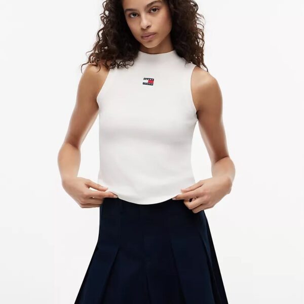 Logo Slim Fit Ribbed Top