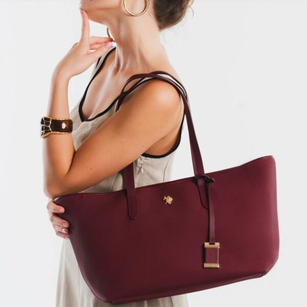 Logo Tote Bag in Maroon