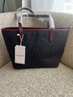 Logo Shoulder Tote Bag in Dark Blue - Image 4