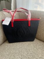 Logo Shoulder Tote Bag in Navy