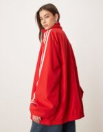 Firebird adilenium track top in red and white - Image 4