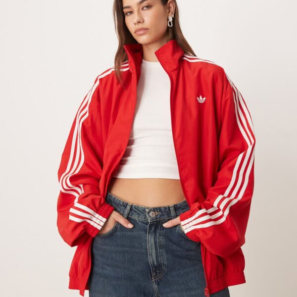 Firebird adilenium track top in red and white