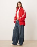 Firebird adilenium track top in red and white - Image 3