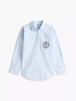 Relaxed Fit Crest Logo Striped Shirt - Image 4